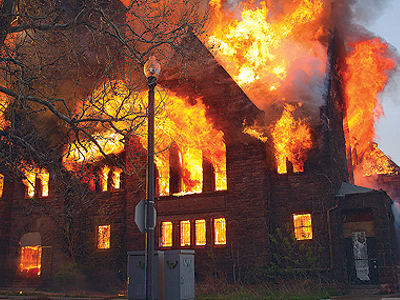 Image: Arson investigators yet to unravel fire at Detroit's First Unitarian Church