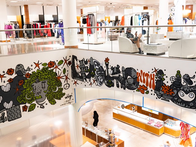 Tony Whlgn's Neiman Marcus mural "All I See Is You & I."