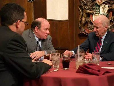 Then-Vice President Joe Biden visited Mayor Mike Duggan to talk about Detroit in 2014.