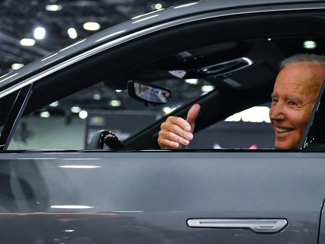 President Joe Biden tours the North American International Auto Show in Detroit on Sept. 14, 2022. Biden was joined on the tour by Gov. Gretchen Whitmer, U.S. Sen. Debbie Stabenow and U.S. Rep. Debbie Dingell.