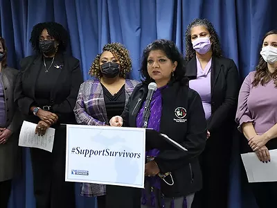 Rep. Padma Kuppa (D-Troy) and members of the House Progressive Women's Caucus.