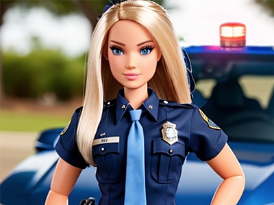 Michigan State Police tweeted this image of Barbie in July before deleting it.