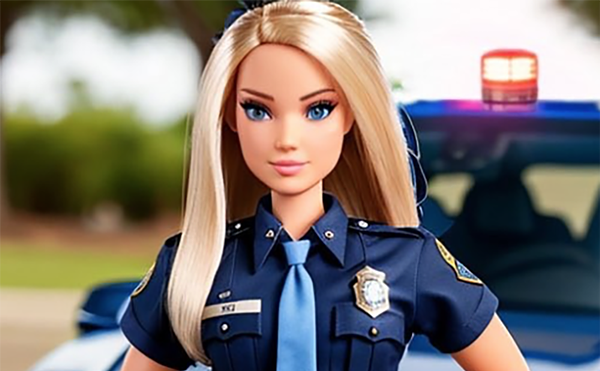 Michigan State Police tweeted this image of Barbie in July before deleting it.