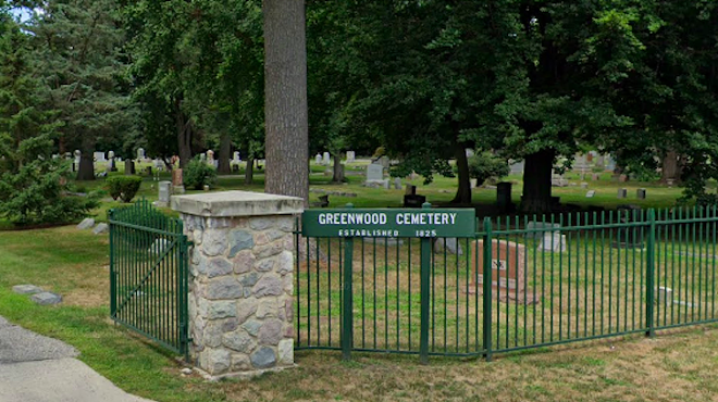 Greenwood Cemetery entrance.