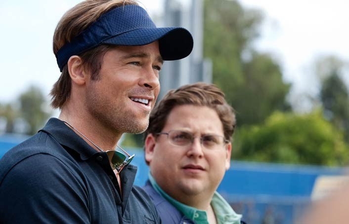 Brad Pitt, left, and Jonah Hill: Moneyball is - not a sports movie.