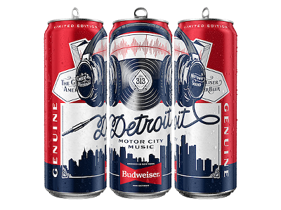 Budweiser Detroit Music tallBoy.