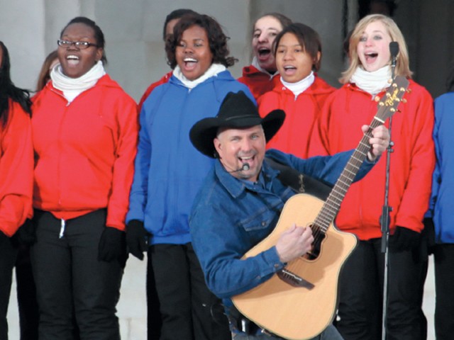 Garth Brooks singing &quot;American Pie&quot; at Obama's inauguration. Should his songs help the Romney campaign target voters? For the record, he re-endorsed Obama last year.