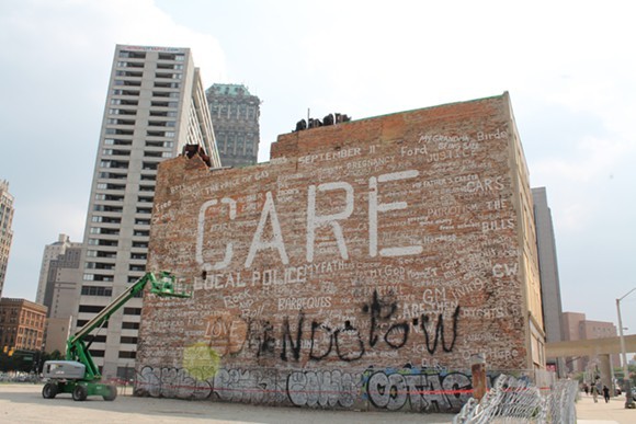 The 'Care' building was demolished after a circuit court judge ruled it was a public nuisance. - Ryan Felton/Metro Times
