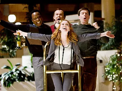 Flirtin' with profane: (clockwise): Whitlock Jr., Reilly, Helms, &amp; Heche.