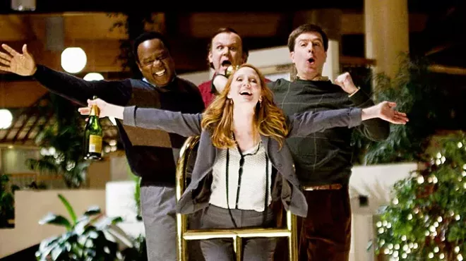 Flirtin' with profane: (clockwise): Whitlock Jr., Reilly, Helms, &amp; Heche.