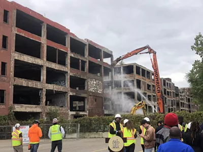 Demolition begins on a portion of the abandoned Packard Plant on Detroit's east side.