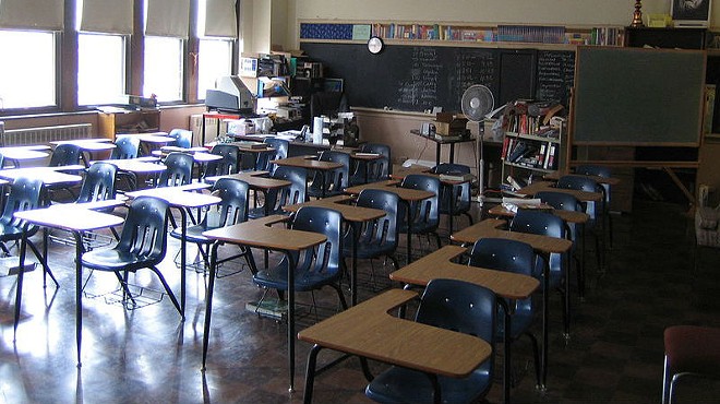 A view of a classroom at the former Old Detroit Holy Redeemer school.