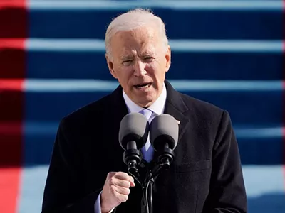 President Joe Biden speaks during the 59th Presidential Inauguration at the U.S. Capitol in Washington, Wednesday, Jan. 20, 2021.