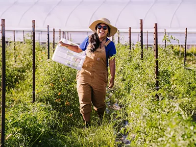 Danielle Daguio of Keep Growing Detroit, one of the organizations sharing the fruits of their labor with Community-Supported Agriculture (CSA) subscriptions.