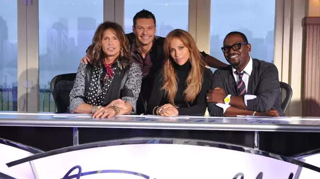 Judge not: Tyler, Seacrest, J-Lo and Jackson (from right).