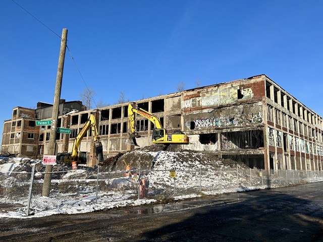 Crews begin demolishing a second section of the Packard Plant in Detroit.