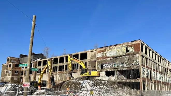 Crews begin demolishing a second section of the Packard Plant in Detroit.