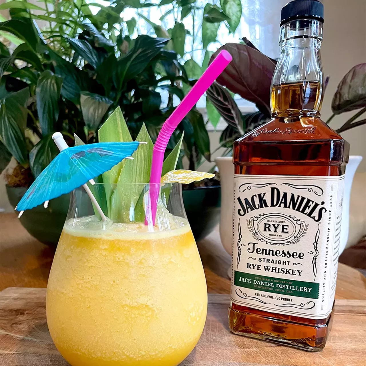 Team Finsilver's &#147;Phoebe&#146;s Return&#148; Ingredients: - 2 oz Jack Daniel&#146;s Rye - .75 oz Lemon juice - .75 Passionfruit concentrate - .5 oz Vanilla-Almond Falernum - .5 oz Pineapple Coconut Orgeat - A few dashes of absinthe Add all ingredients except the absinthe to a blender with 6 oz of ice. Blend on high until smooth. Garnish with the dashes of absinthe, at least one cocktail parasol, a few pineapple leaves, a piece of lemon peel, and anything else tropical within arm&#146;s reach. 