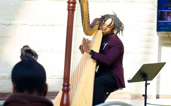 Ackeem Salmon is a harpist, art director, educator, and interdisciplinary artist from Kingston, Jamaica. He’s now based in Detroit.