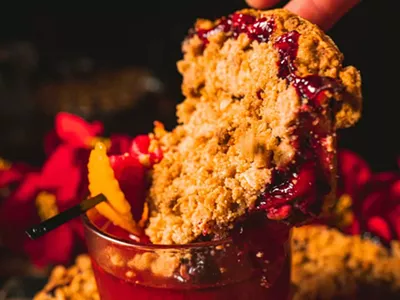 Detroit City Distillery’s Michigan 4-Berry Pie cocktail is made from Achatz Handmade Pie Company pie filling.