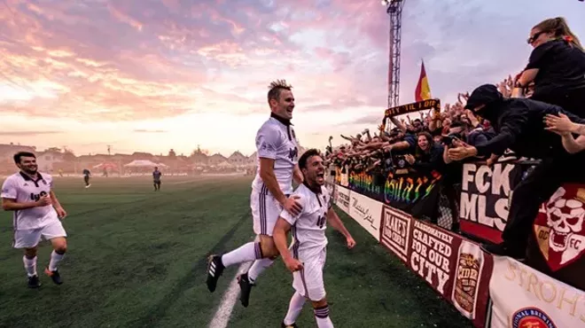 Detroit City Football Club playing at Keyworth Stadium.