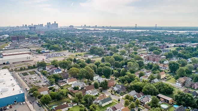 An aerial photo of Detroit.