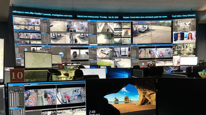 Detroit's Real Time Crime Center, where facial recognition software is used.