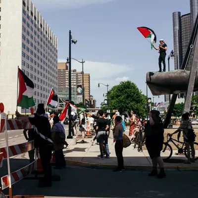 Image: Detroit police scrutinized for handling of pro-Palestinian protesters during Biden visit