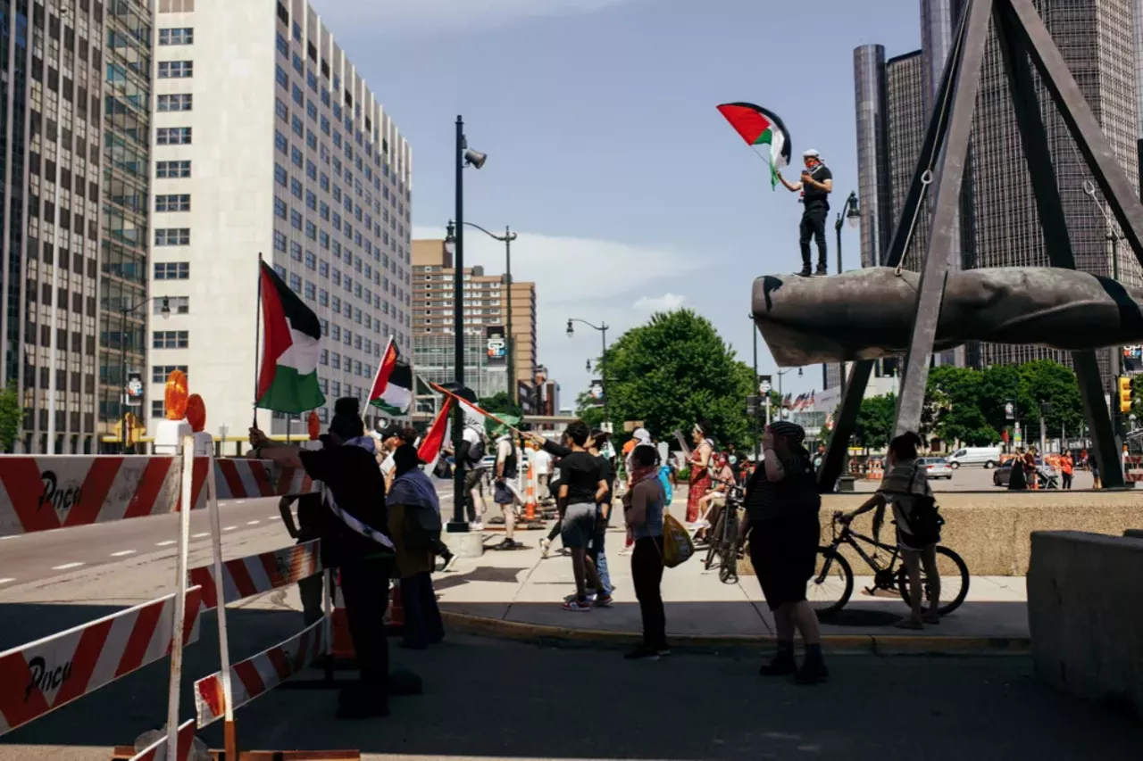 Image: Detroit police scrutinized for handling of pro-Palestinian protesters during Biden visit