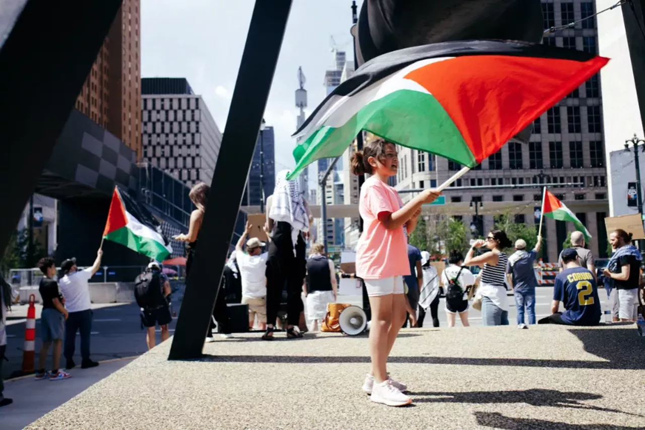 Image: Detroit police scrutinized for handling of pro-Palestinian protesters during Biden visit