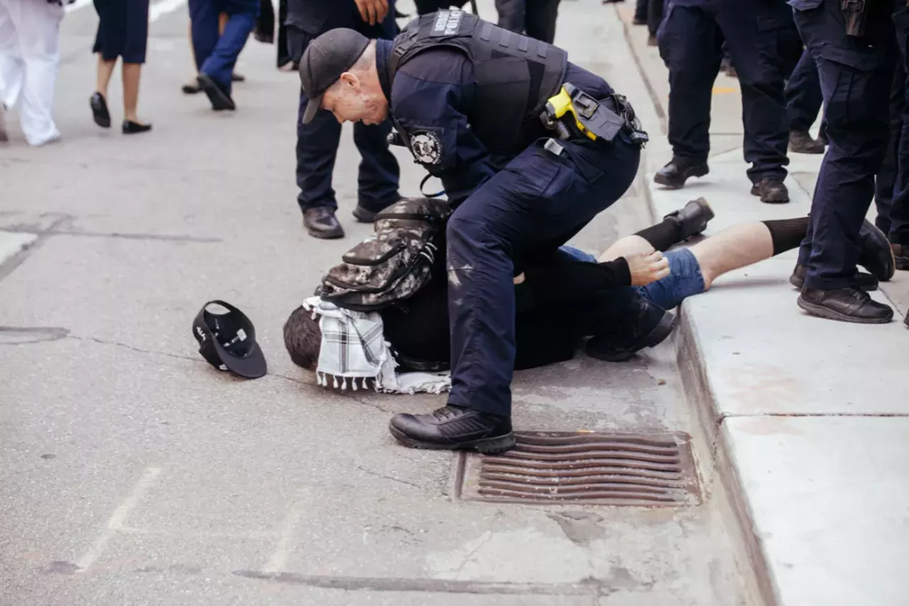 Image: Detroit police scrutinized for handling of pro-Palestinian protesters during Biden visit