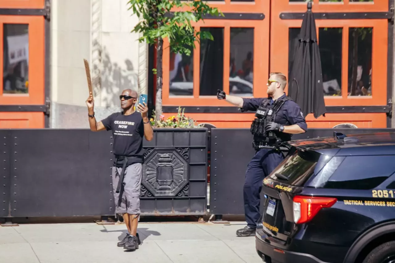 Image: Detroit police scrutinized for handling of pro-Palestinian protesters during Biden visit