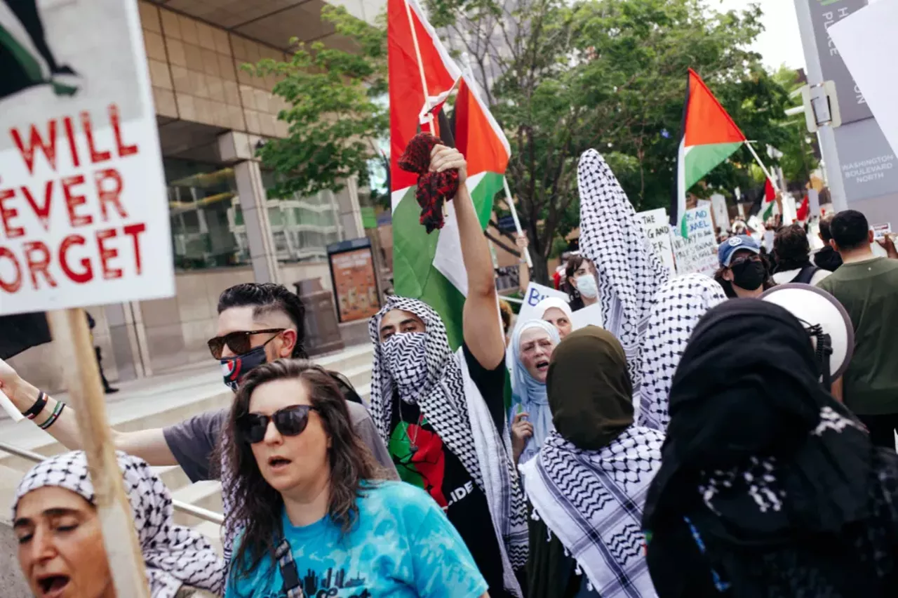 Image: Detroit police scrutinized for handling of pro-Palestinian protesters during Biden visit