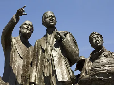 Gateway to Freedom International Memorial in Hart Plaza in Detroit.