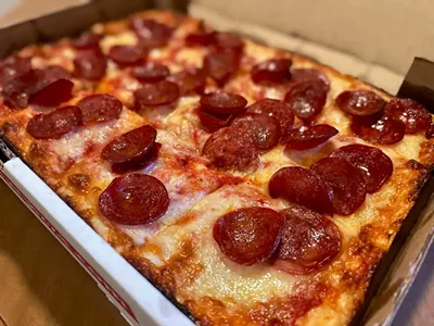 A pie from Amar Pizza in Hamtramck.