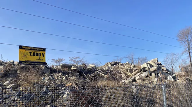 Site of the proposed concrete crushing plant in Detroit's Core City neighborhood.