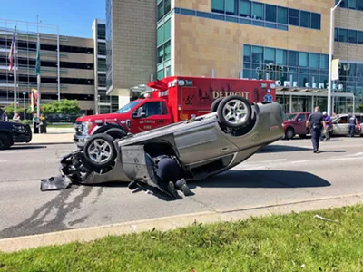 A car crash in Midtown in Detroit.