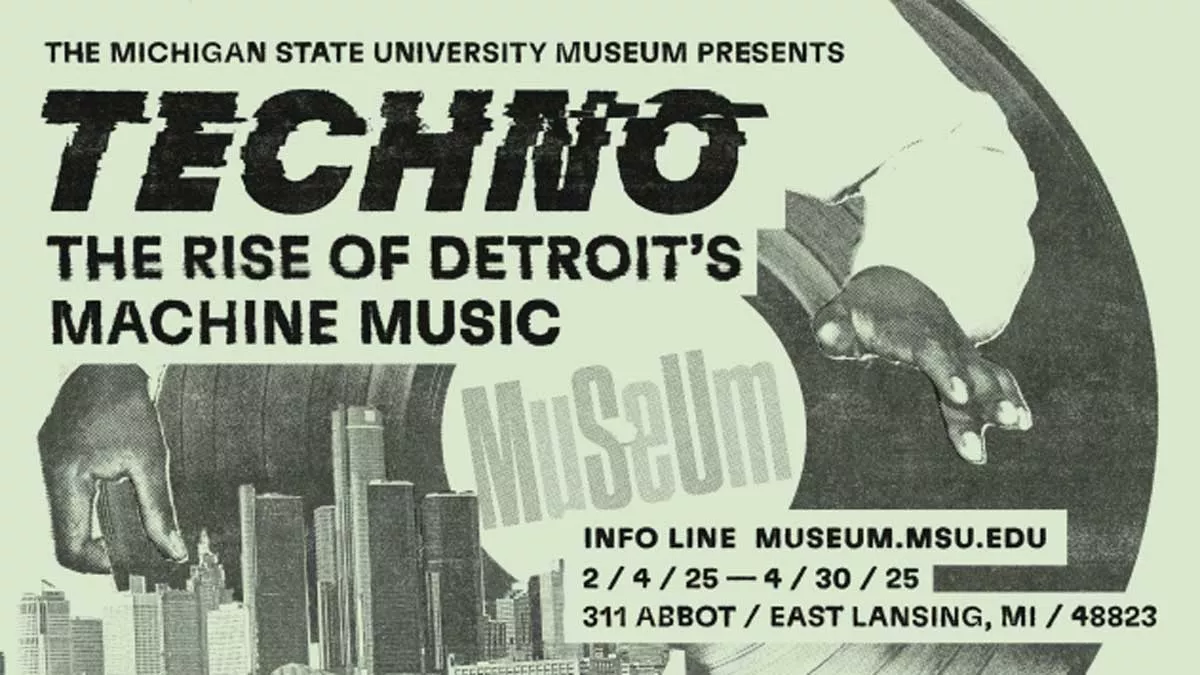 Image: The graphic design for Techno: The Rise of Detroit’s Machine Music resembles old-school rave fliers.