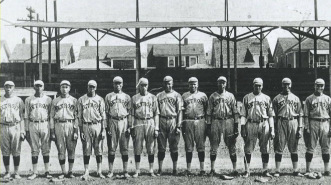 Negro Leagues legend and National Baseball Hall of Famer Norman “Turkey” Stearnes (fifth from left) and the 1923 Negro National League Detroit Stars.
