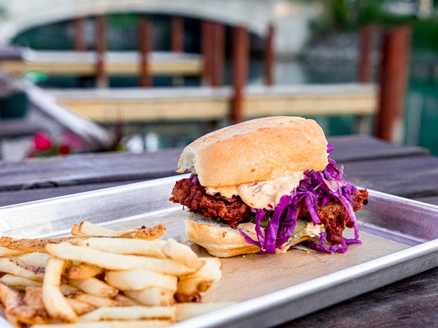 The spicy fried fish sandwich is one of the most popular items at Coriander Kitchen and Farm.