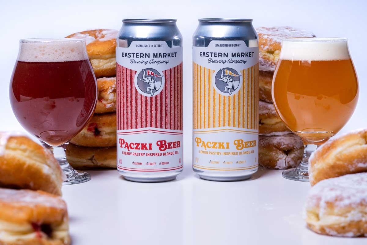 This year, Eastern Market Brewing Co. is releasing cherry- and lemon-flavored paczki beer.