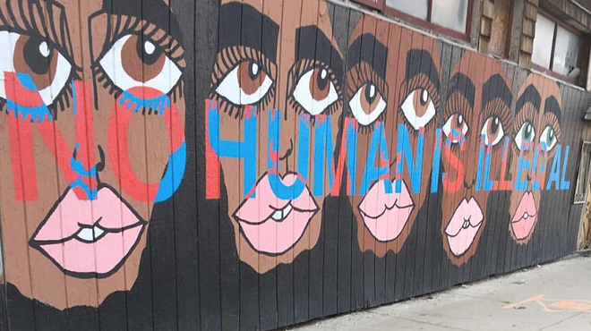 A mural by artist Marilyn Rondon outside of El Club in Southwest Detroit.