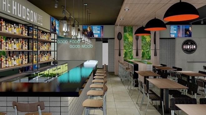 A rendering of the new Hudson Cafe, designed by interior design studio Olon.