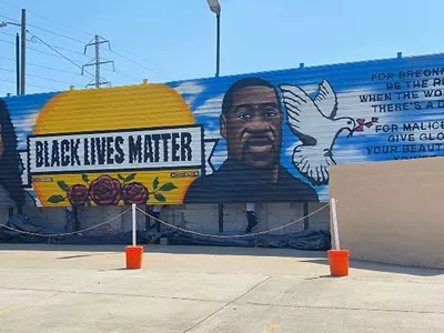 A Black Lives Matter mural at Detroit dispensary Motor City Kush.