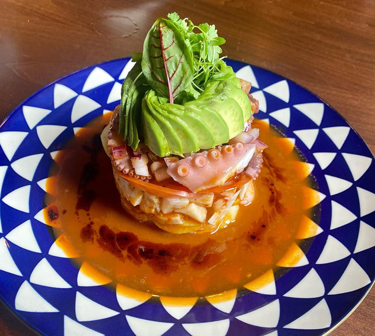 Torre De Mariscos (Seafood Tower) is among the unique menu items at Mezcal Mexican.
