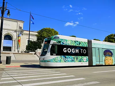 Image: Detroit’s QLine streetcars wrapped in Van Gogh art to promote DIA’s new exhibit