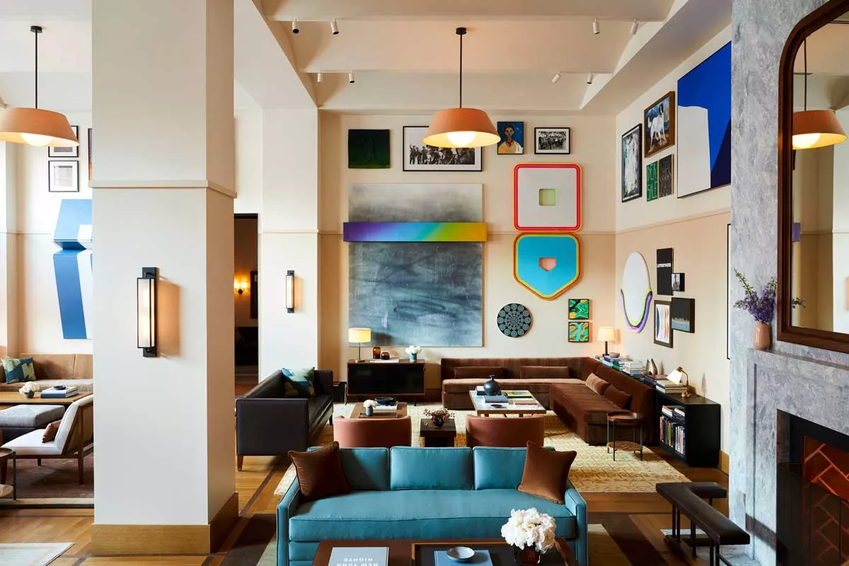 Image: The Shinola Hotel’s Living Room lounge.