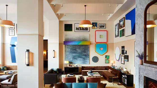 The Shinola Hotel’s Living Room lounge.