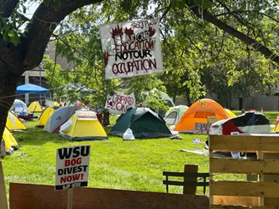 A pro-Palestinian encampment was erected at Wayne State University.