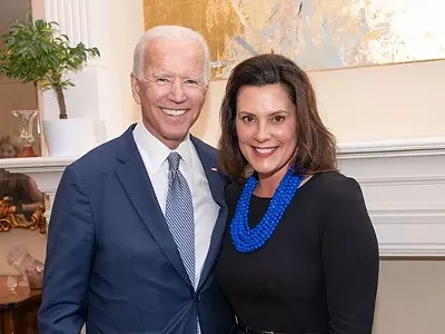 Joe Biden with Gov. Gretchen Whitmer.